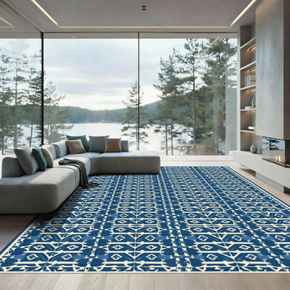 Indigo Diamond Lattice Rug