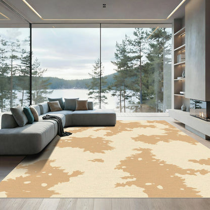 Champagne Cow Print Splash Rug
