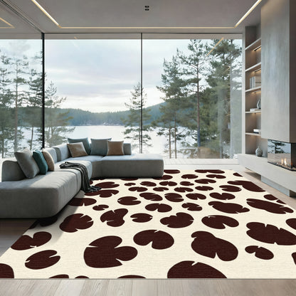 Brown Spotted Cream Art Rug