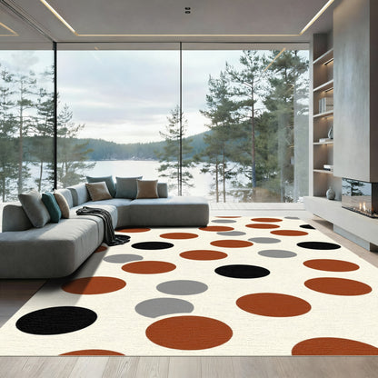 Brown Black Gray Polka Dot Circles Rug