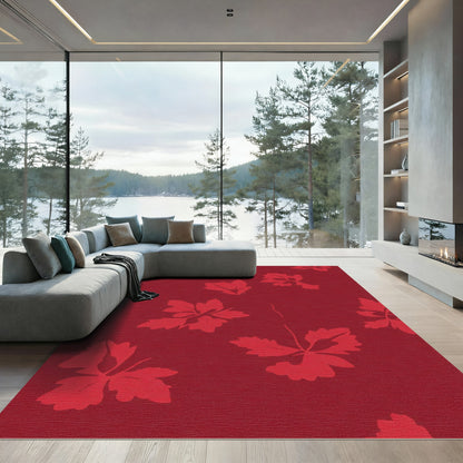 Crimson Red Floral Vine Repeat Rug