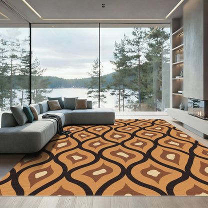 Mid Century Amber Flame Organic Rug