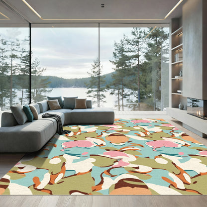Pastel Colorful Abstract Organic Flow Rug