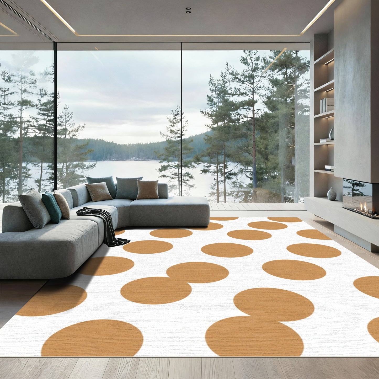 Warm Tan Polka Dot Radiance Rug