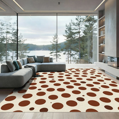 Classic Brown Polka Dot Arrangement Rug