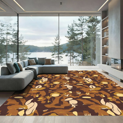 Earthy Tones Camouflage Abstract Flow Rug