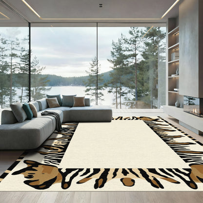 Bold Animalistic Stripes Border Rug