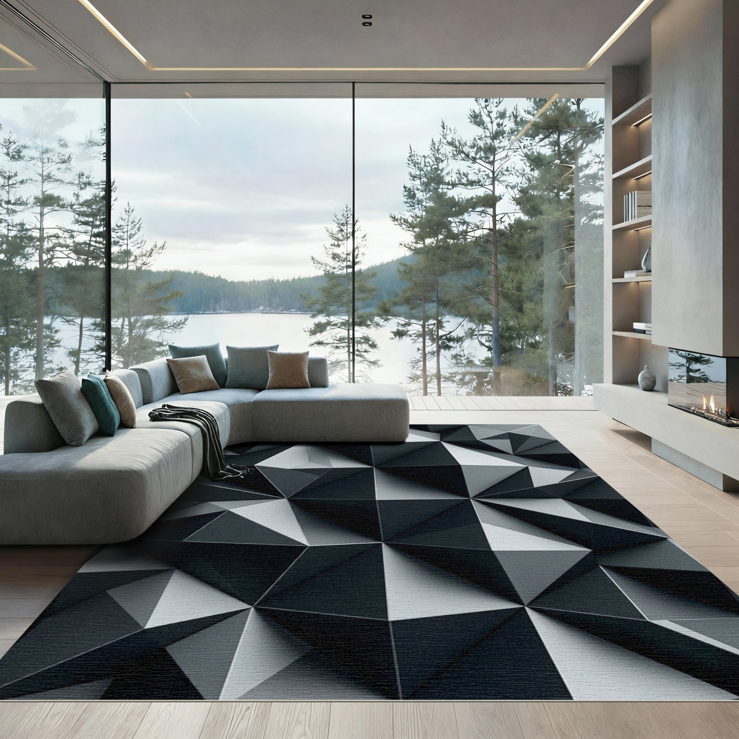 Monochromatic Faceted Geometric Polygon Rug