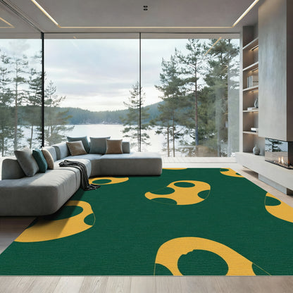 Golden Yellow Blob Scatter Rug