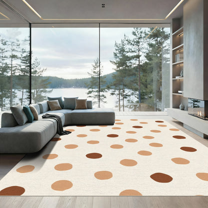 Earthy Tone Polka Dot Cluster Rug