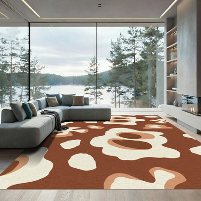 Earthy Organic Flow Abstract Forms Rug