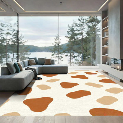 Neutral Brown Splotch Spots Rug