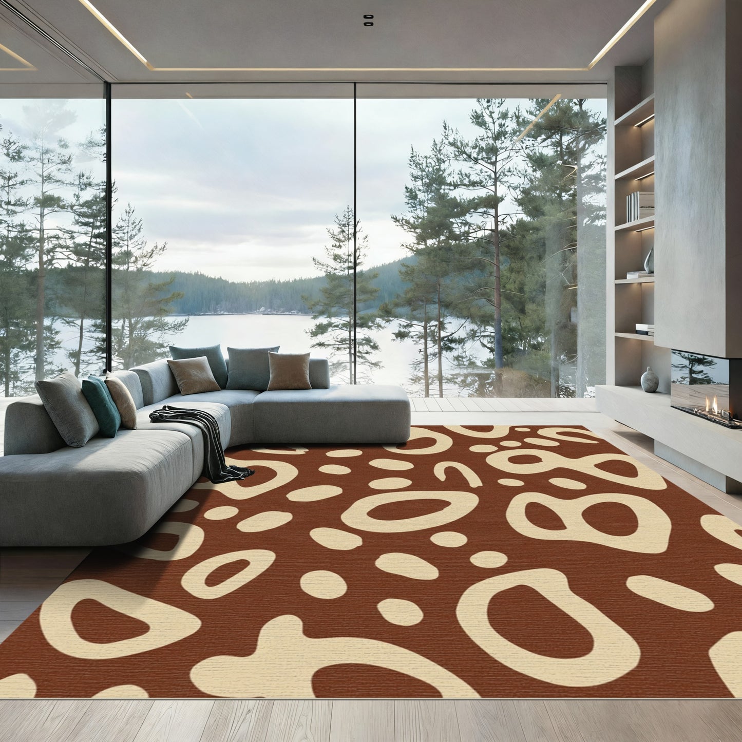 Earthy Organic Blob Scatter Rug