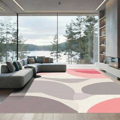 Soft Color Abstract Organic Shapes Rug