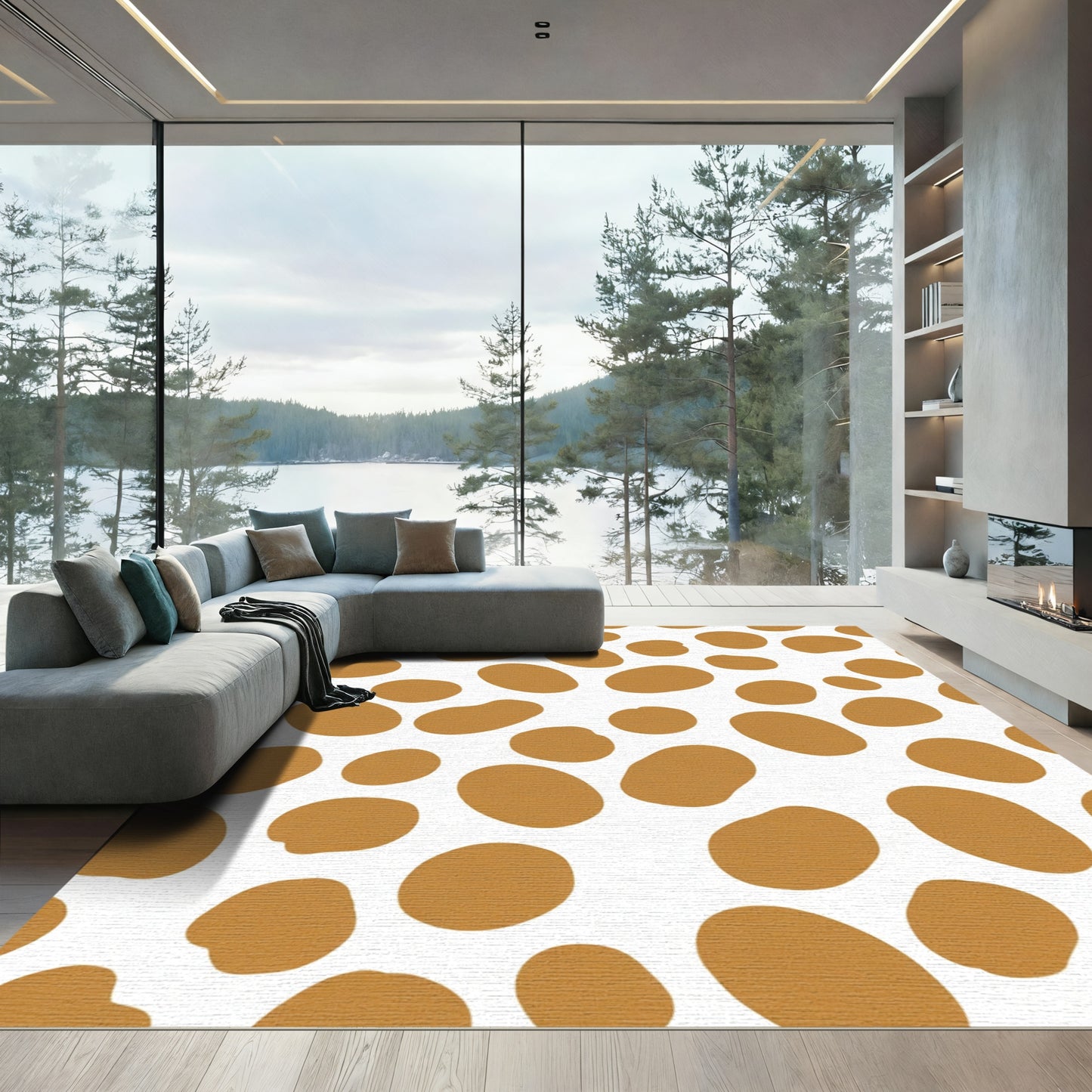 Sepia Organic Spot Layout Rug