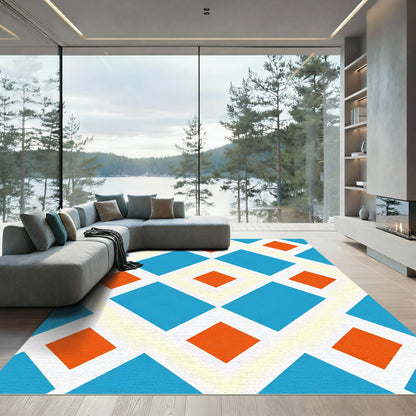 Bright Diamond Grid Pattern Rug
