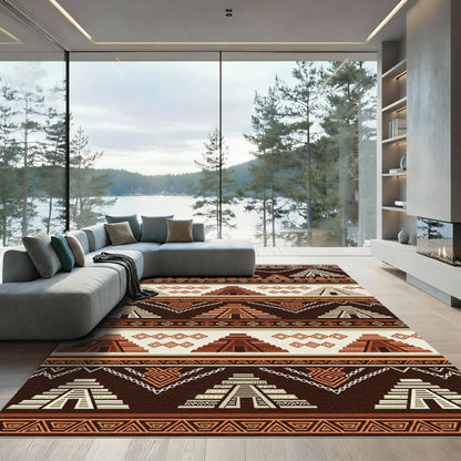 Earth Tones Terraced Pyramid Stripe Rug