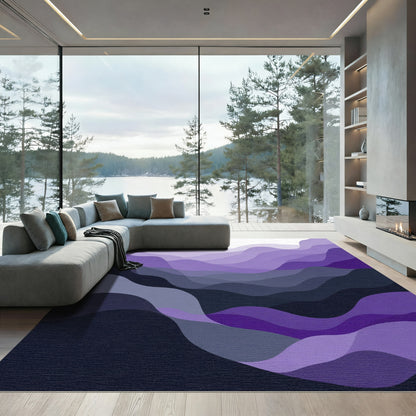 Amethyst Gradient Abstract Wave Rug