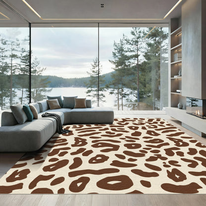 Warm Brown Cheetah Spot Rug