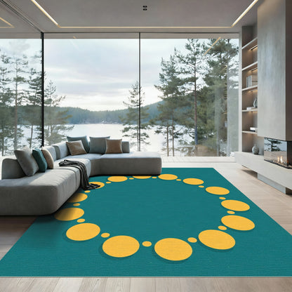 Golden Circle Chain Modern Rug