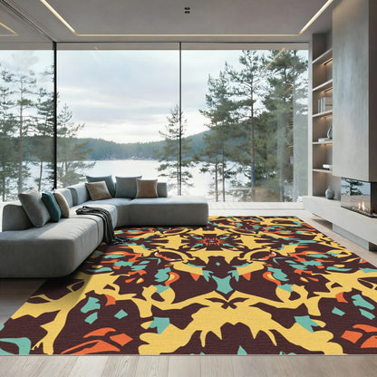 Bold Ochre Tribal Symmetry Rug