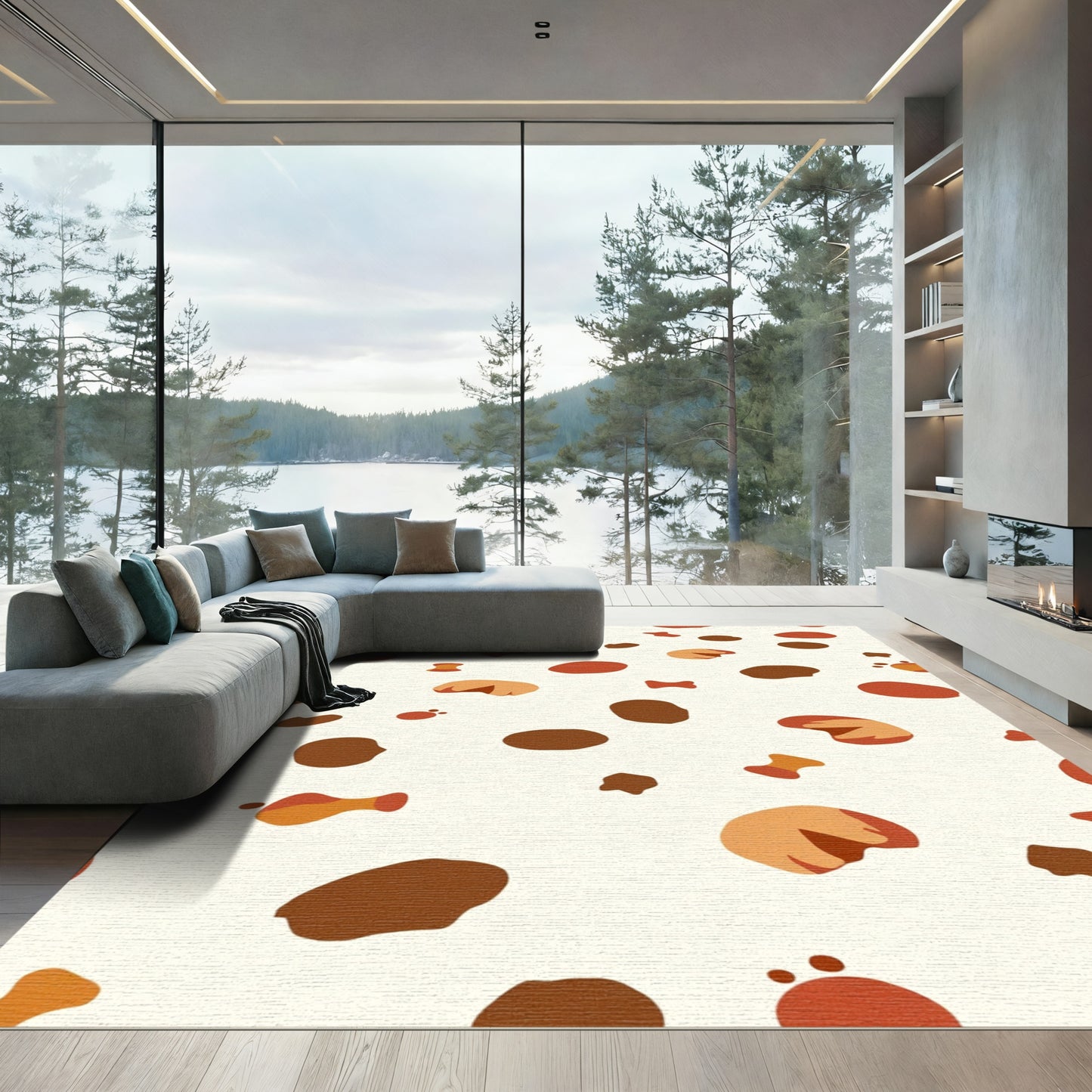 Spotted Brown Coral Fun Shapes Rug