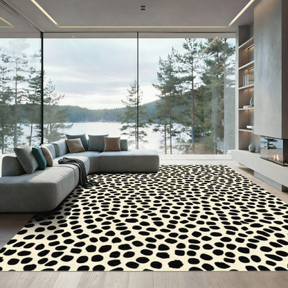 Neutral Speckled Organic Dot Arrangement Rug