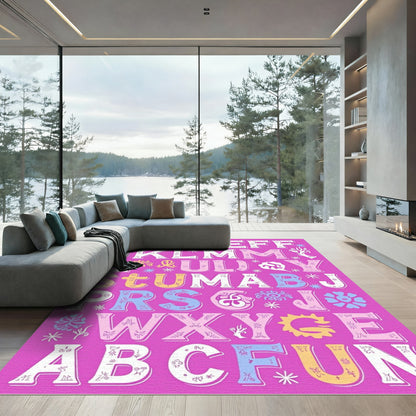 Pink Alphabet Blast Rug