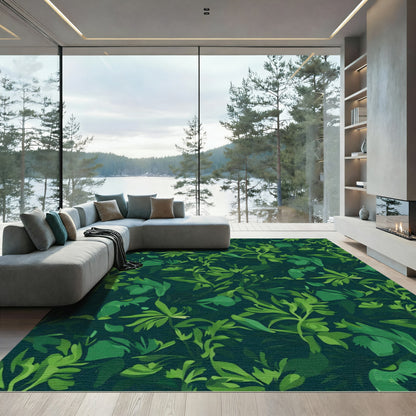 Emerald Forest Lush Foliage Rug