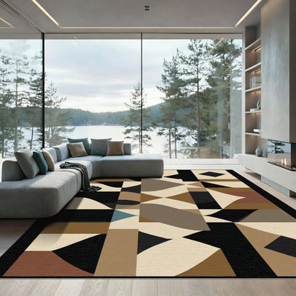 Earthy Tones Geometric Abstract Rug