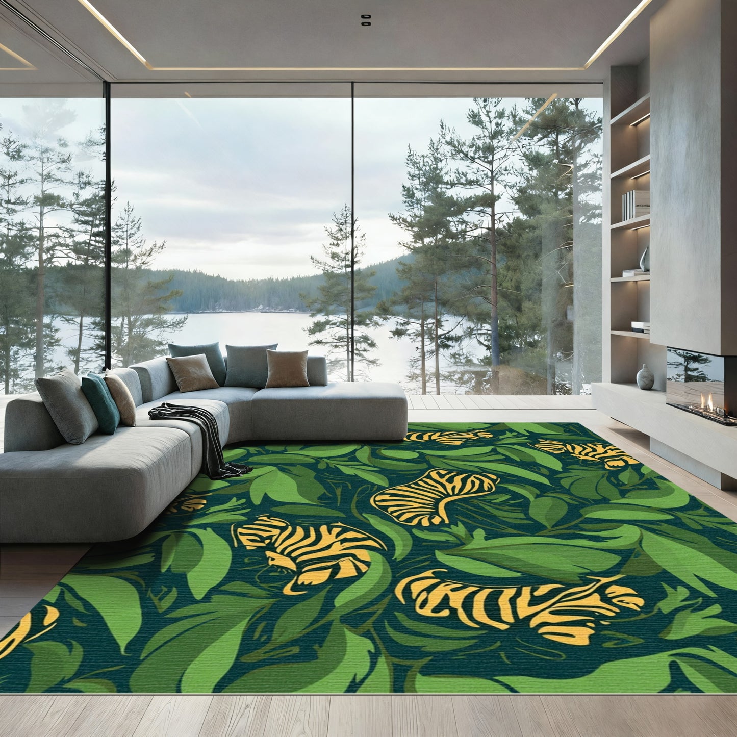 Bold Golden Tiger Jungle Lush Rug