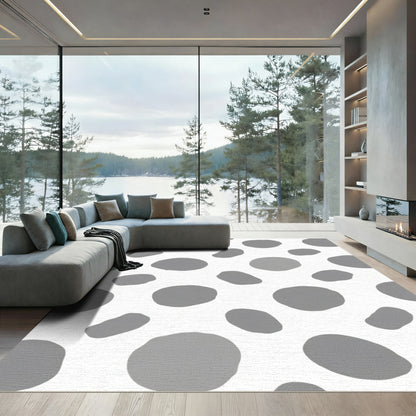 Gray Organic Spots Abstract Rug