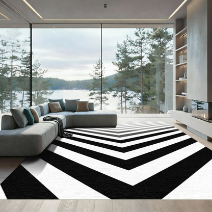 Monochromatic Chevron Angles Rug