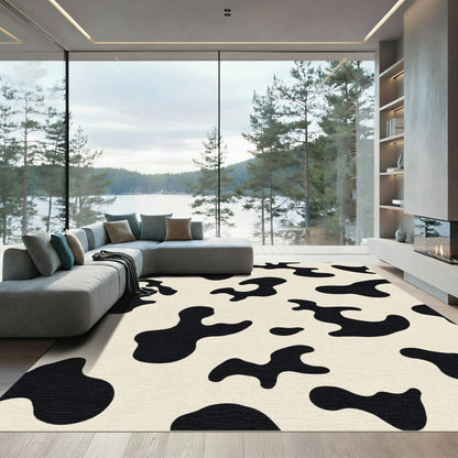 Bicolor Abstract Blob Pattern Rug