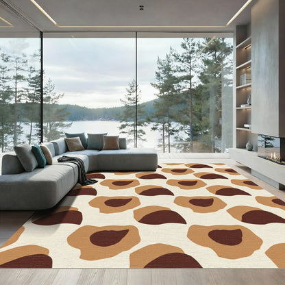 Organic Ochre Brown Composition Rug