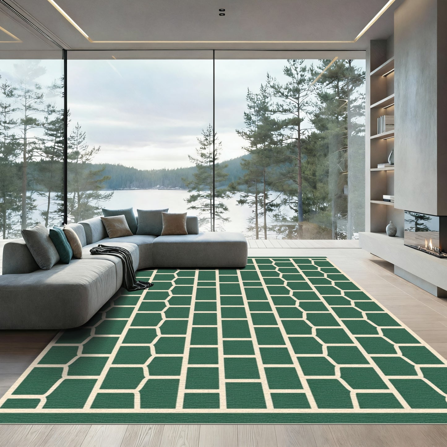 Deep Green Geometric Lattice Rug