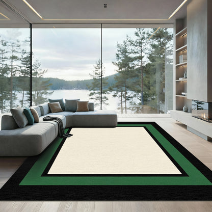Cream Ivory Border Square Rug
