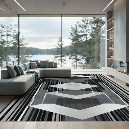 Monochromatic Geometric Layered Stripe Rug