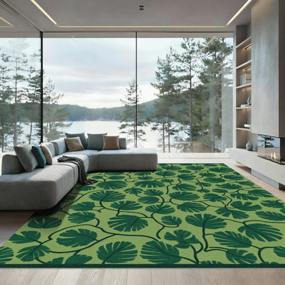 Deep Green Leafy Vine Vines Rug