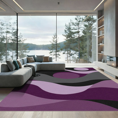 Amethyst Wave Circles Rug