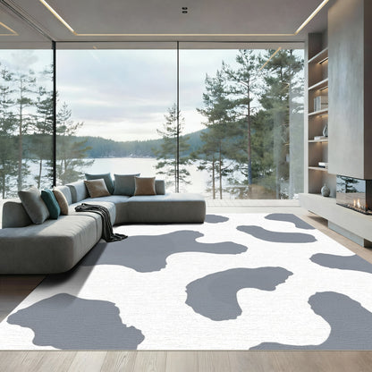 Gray Ink Blot Spot Rug