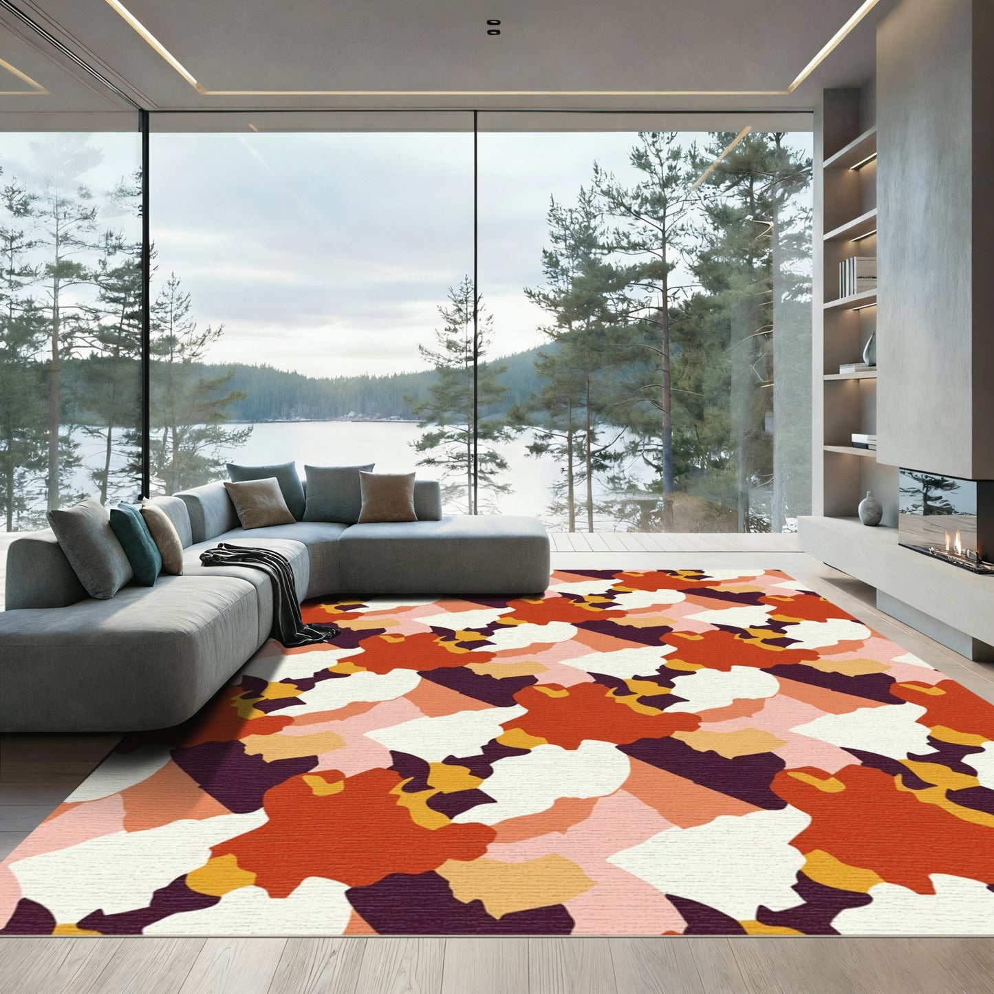 Auburn Crimson Organic Flow Rug