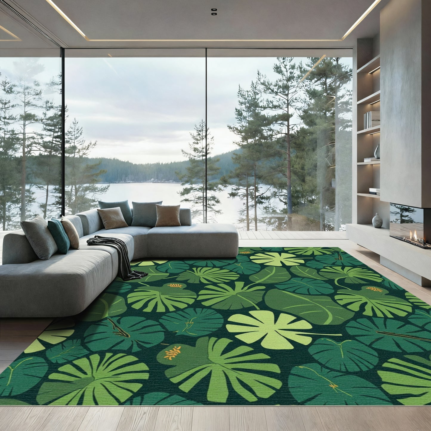 Verdant Jungle Leaf Cluster Rug