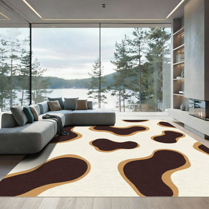 Brown and Cream Cow Print Spots Rug