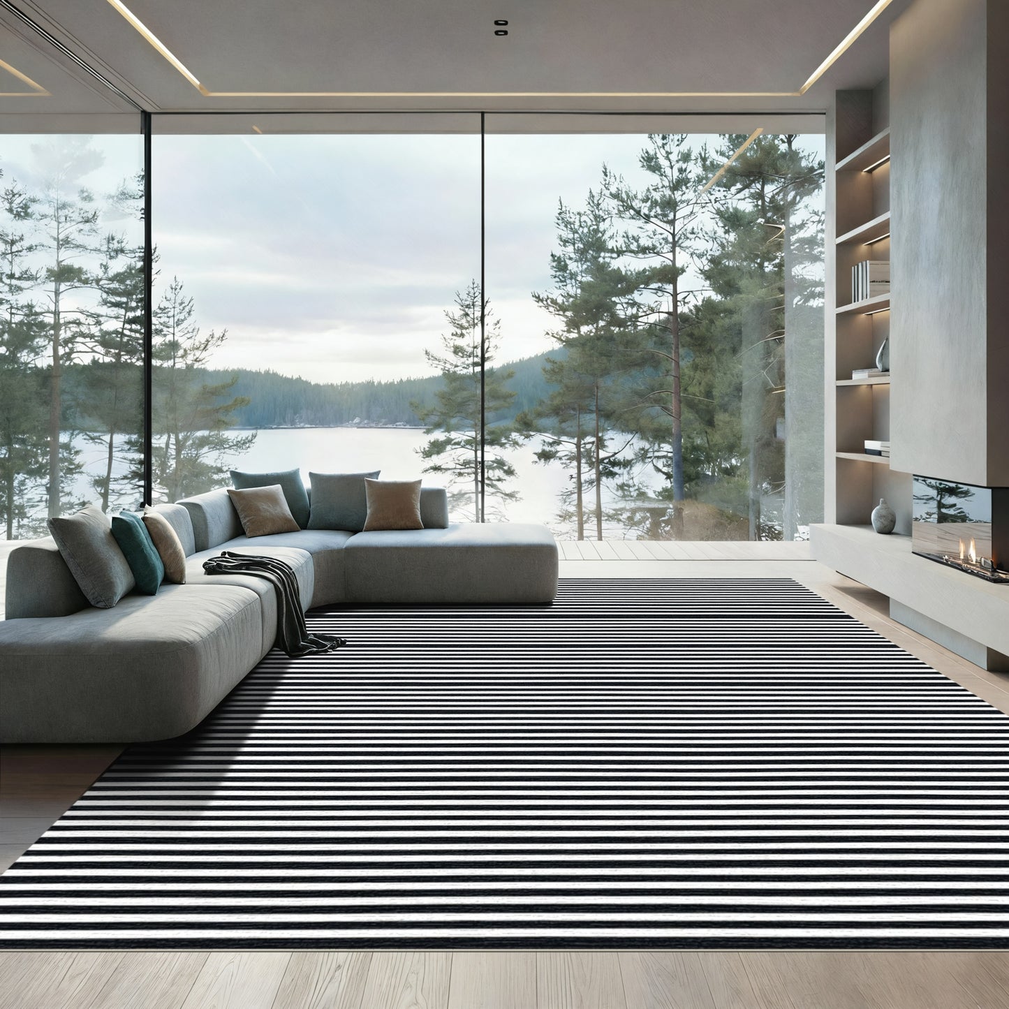 Bold Ink Line Contemporary Rug