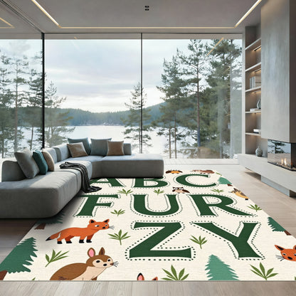 Forest Friends ABC Furry Letters Rug