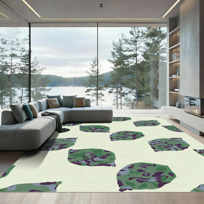 Green Camo Leaf Scatter Rug