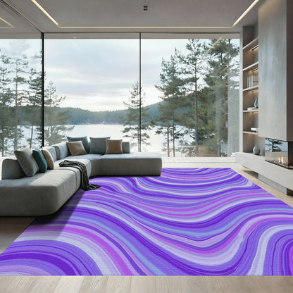 Purple Ombre Wavy Rug