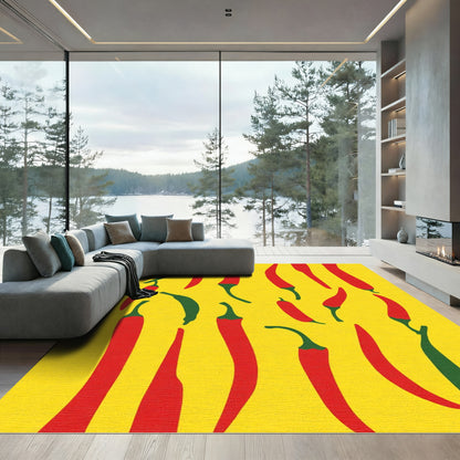 Bold Red Chili Pepper Scatter Rug