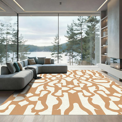 Caramel Cream Organic Arch Lattice Rug